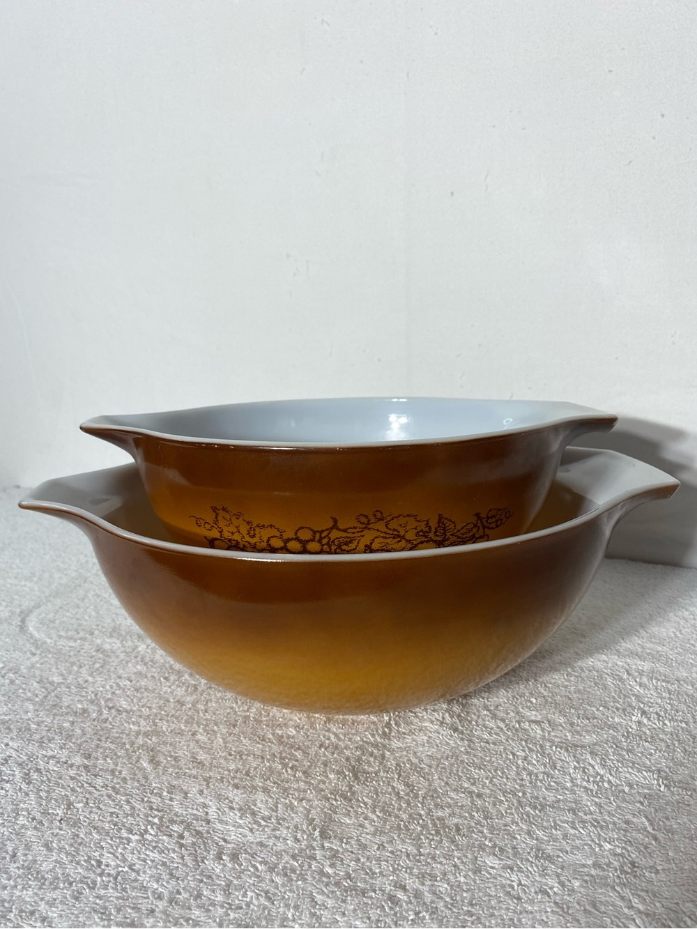 Vintage PYREX Old Orchard Cinderella Mixing Bowls 443 444 Cottagecore Nostalgia